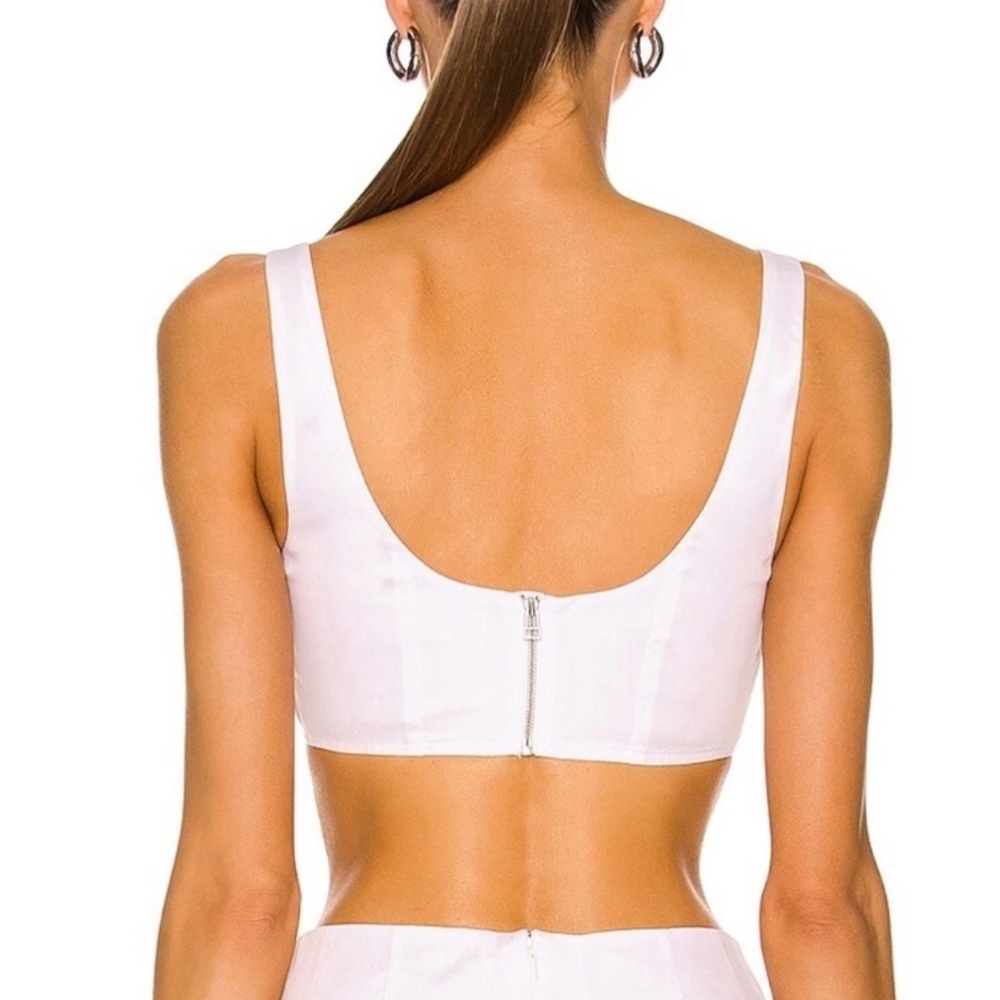 Staud Wells Corset Crop Top In White - Picture 3 of 7
